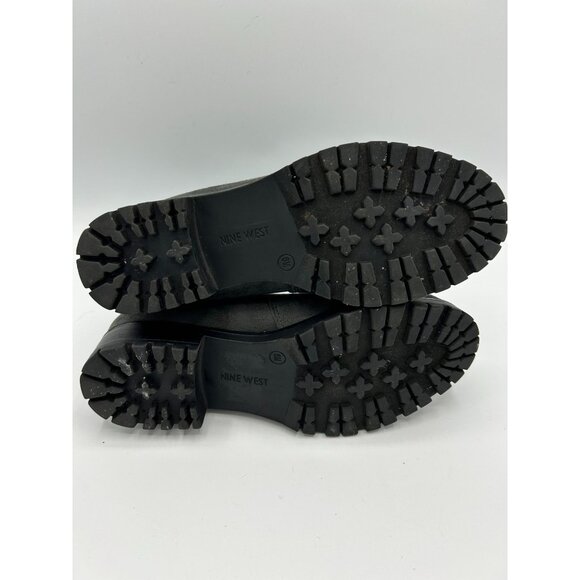 Nine West Womens Grey Faux Suede Chelsea Ankle Boots Lug Soles Size 6M - Picture 10 of 11